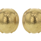 Gold Puff Oval Earrings