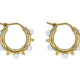 Big Baby Hoops With Pearls and Gold Dots