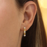 Big Baby Hoops With Pearls and Gold Dots