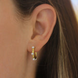 Big Baby Hoops With Pearls and Gold Dots