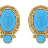 Vertical Oval Turquoise Earrings