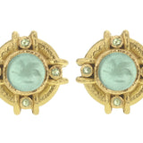 Nile Venetian Glass Intaglio "Tiny Griffin" Earrings with Faceted Peridot