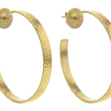 Flat Ribbon Hammered Hoops with Post and Butterfly Back, 39mm