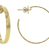 Flat Ribbon Hammered Hoops with Post and Butterfly Back, 39mm