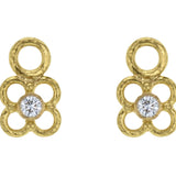 Round Diamond and Dotted Wire Arches Earring Charms