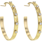 Diamond Narrow Flat Ribbon Hoop Earrings