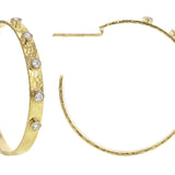 Diamond Narrow Flat Ribbon Hoop Earrings