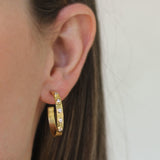 Diamond Ribbon Hoop Earrings