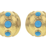 Small Sleeping Beauty Turquoise Puff Earrings