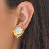 Crystal Venetian Glass Intaglio “Hypocanthus” Earring With Detachable Pear-Shaped Moonstone Drops