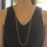 35" Hammered Handmade Oval Link Necklace