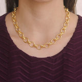 17" "Lampedusa" Link Necklace With Braided Connectors