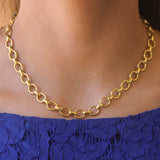17" "Mantova" Hammered Link Necklace