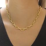 17" Diamond "Celtic" Hammered Link Necklace