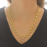 21" "Farnese" Large Hammered Link Necklace