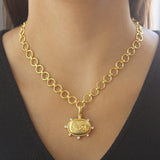17" "Farnese" Hammered Link Necklace
