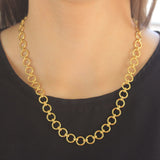21" "Farnese" Small Hammered Link Necklace