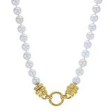 17" "Martin" Clasp Necklace With 8.5-9mm Fresh Water Pearls