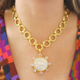 17" "Bergamo" Link Necklace with Toggle and Ring Closure