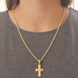 Small Byzantine Diamond Cross Pendant