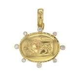 Gold "Eros and Lion" Pendant with Diamonds