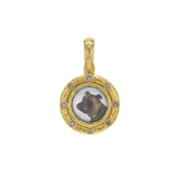 Antique Essex Crystal "Bulldog" Pendant with Cognac Diamonds