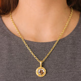 Antique Essex Crystal "Bulldog" Pendant with Cognac Diamonds