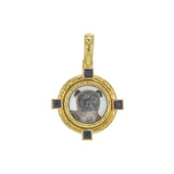 Antique Essex Crystal "Bulldog" Pendant with Black Spinels