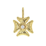 Small Maltese Cross Pendant with Diamond and Jump Ring
