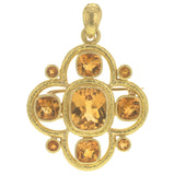 Faceted Citrine Brooch and Pendant with Fold Down Bale