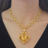 Faceted Citrine Brooch and Pendant with Fold Down Bale