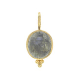 Labradorite Scarab Pendant in Narrow Bezel With Jump Ring