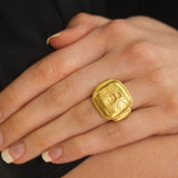 Gold Cushion Fat Bee Ring