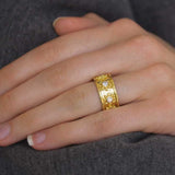 "Daisy" Diamond Flat Band Ring