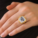 Cushion Banded Agate "Bee" Ring
