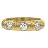 Round Diamond Stack Ring with Gold Dots