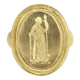 Gold Oval "Athena" with "Athenian" Bezel Ring