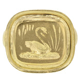 Gold "Swan" with "Athenian" Bezel and Heavy Shank Ring