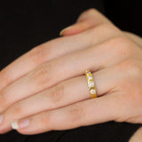 Diamond Flat Ribbon Stack Ring with Diamonds