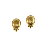 Gold Dome Earrings with Charm Holder