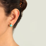 Sleeping Beauty Turquoise stud earrings with blue zircon