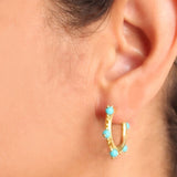 Sleeping Beauty Turquoise Hoop Earrings