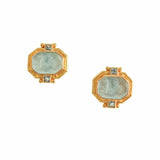 Light Aqua 'Cherub with Seahorse' Earrings