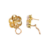 Moonstone and Diamond Daisy Earrings