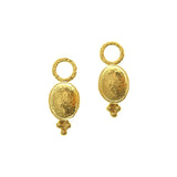 Shallow Gold Dome Earrings Charms
