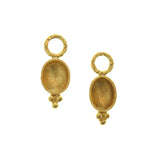Shallow Gold Dome Earrings Charms