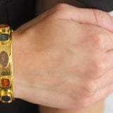 Venetian Glass Intaglio "Chimera Quadrato Antico & Flying Pegasus" Thin Bangle Bracelet