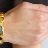 Venetian Glass Intaglio "Chimera Quadrato Antico & Flying Pegasus" Thin Bangle Bracelet