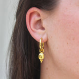 Shallow Gold Dome Earrings Charms