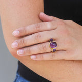 Amethyst Three-Stone Ring